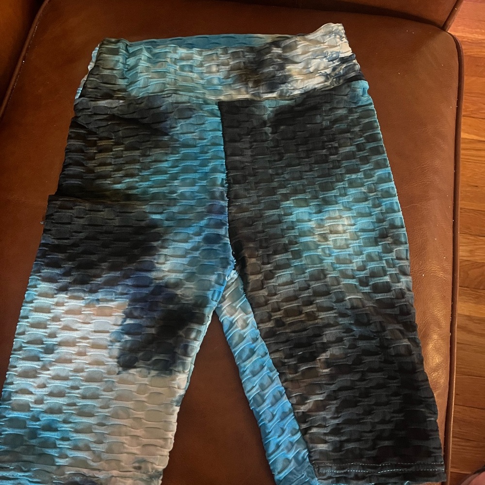 Blue Tie-Dye Textured shorts